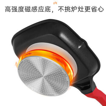 炊大皇平底锅煎锅麦饭石色条棱纹不粘锅牛排扒盘24cm电磁炉通用J24E 商品图0