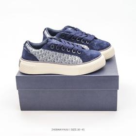 Dior Cotton Embroidery 迪奥2025刺绣字母帆布鞋 真皮系带休闲男女鞋