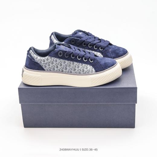 Dior Cotton Embroidery 迪奥2025刺绣字母帆布鞋 真皮系带休闲男女鞋 商品图0