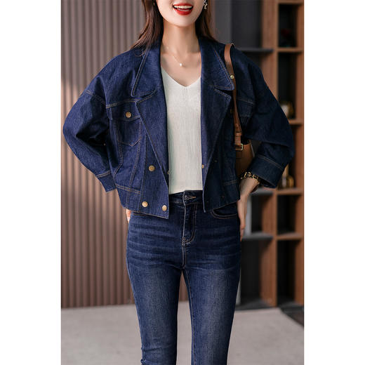 89394原形设计感牛仔短外套女2024秋季新款韩版宽松显瘦夹克百搭上衣 商品图0