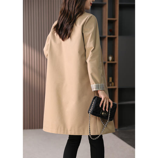 89381原形时尚气质风衣女2024秋季新款韩版直筒大衣宽松显瘦中长款外套 商品图3