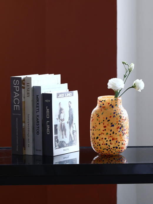 磁粉彩色碎花点玻璃花瓶摆件工艺品鲜花花器 商品图3