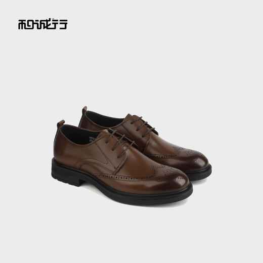 和诚行 2024秋冬新款英伦商务真皮正装皮鞋男休闲系带皮鞋1370117 商品图4