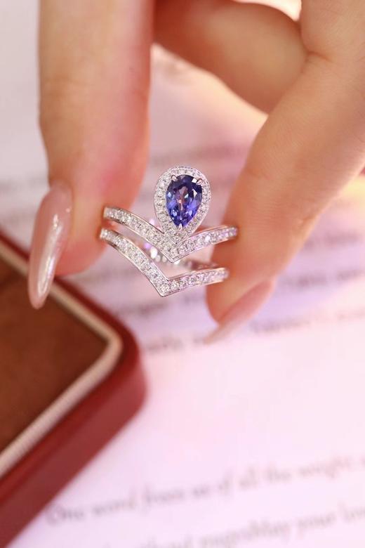 0.97ct 蓝宝石叠戒 商品图2