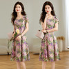 时尚优雅中长款，雪纺印花连衣裙QYM-TB-FD1906-Y 商品缩略图4