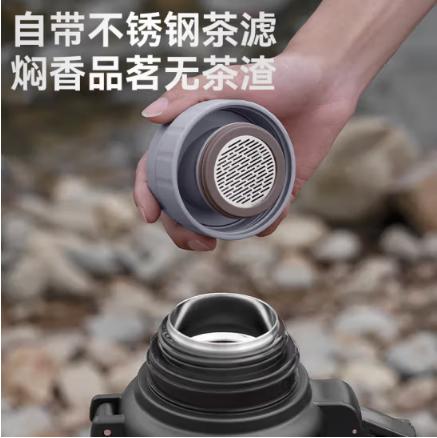 苏泊尔（SUPOR）保温壶304不锈钢大容量保温水壶户外旅行壶便携车载保温瓶暖水壶  高山绿 2L   20BV10 商品图2