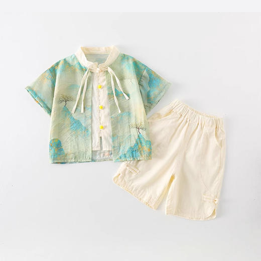 裁缝学苑TQ117 新中式儿童短袖衬衫纸样短裤国风童装做衣服汉服套装 商品图3