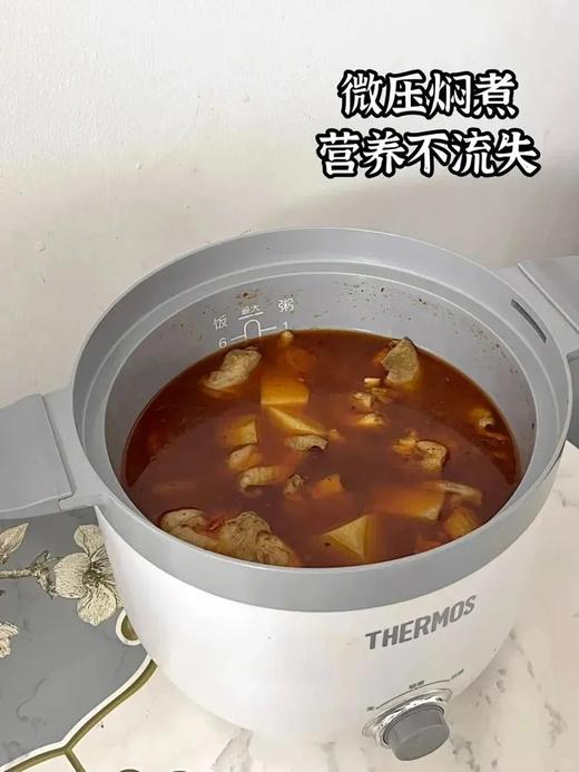 多功能！焖蒸炖炒皆可，还不粘锅！【THERMOS膳魔师微压锅】3L大容量，能煮10碗米饭，特有“微压焖煮”技术，在煮饭时 商品图2