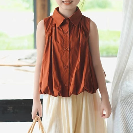 裁缝学苑TQ116女童无袖花苞娃娃衫纸样儿童翻领无袖衬衫宝宝甜美上衣 商品图4