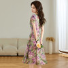 时尚优雅中长款，雪纺印花连衣裙QYM-TB-FD1906-Y 商品缩略图2