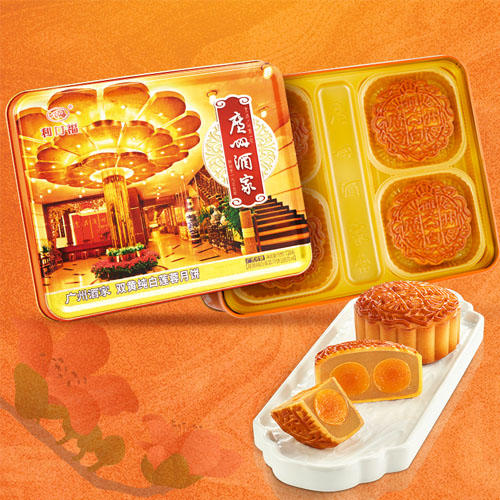 【团购】（票券同售）广州酒家经典款 | 双黄纯白莲蓉月饼180g*4颗装 【票券同售】 商品图2
