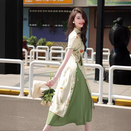 奥黛改良旗袍小个子夏季日常苎麻面料GR24135 商品图1