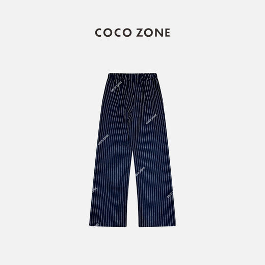 COCO ZONE 复古竖条纹直筒垂感休闲裤百搭阔腿长裤CC2B0446 商品图1