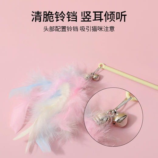 宠物用品-新款彩色羽毛逗猫杆猫玩具仙人掌手柄耐用长杆 商品图2