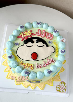 蜡笔小新手绘头像蛋糕