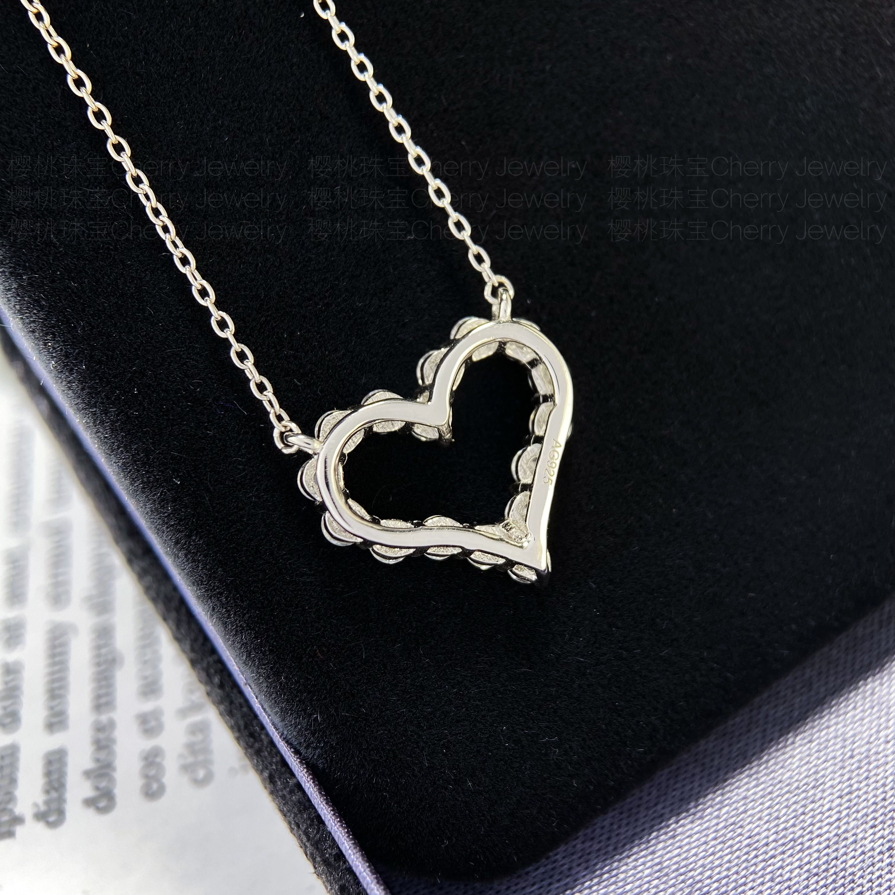 编码tfx45190爱心925纯银项链