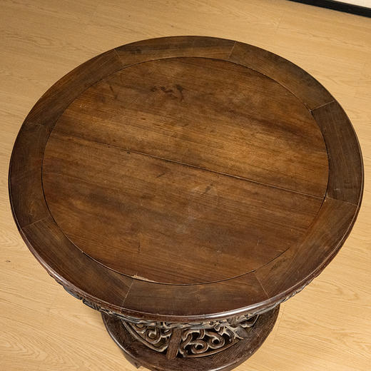 清 红木透雕绳纹百灵台 商品图2