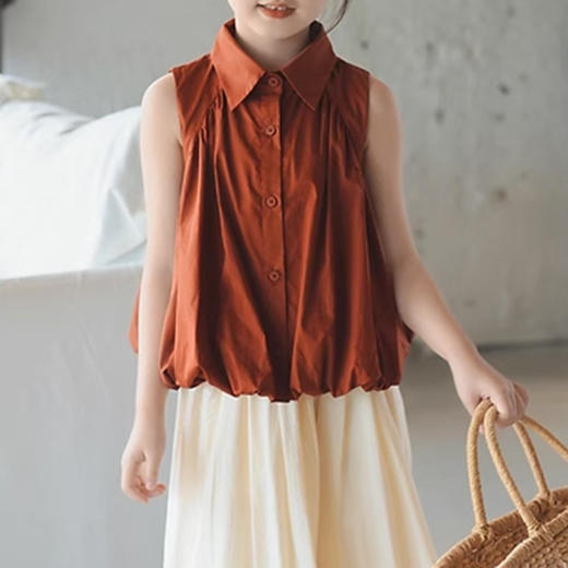 裁缝学苑TQ116女童无袖花苞娃娃衫纸样儿童翻领无袖衬衫宝宝甜美上衣 商品图3