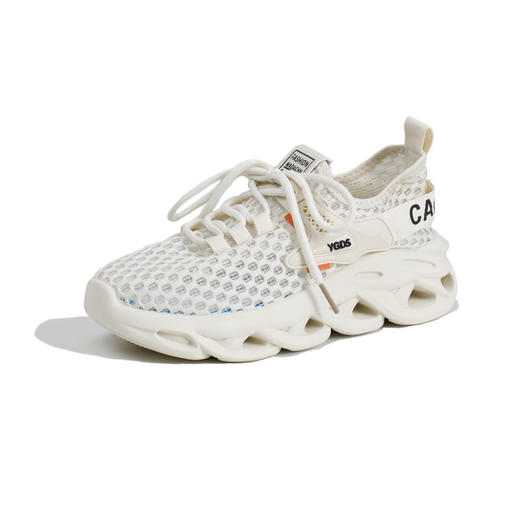 【夏季新款，超薄透气】女款韩版透气飞织鞋 4cm增高显腿长 颜色简约 时尚百搭 透气柔软舒适 商品图4