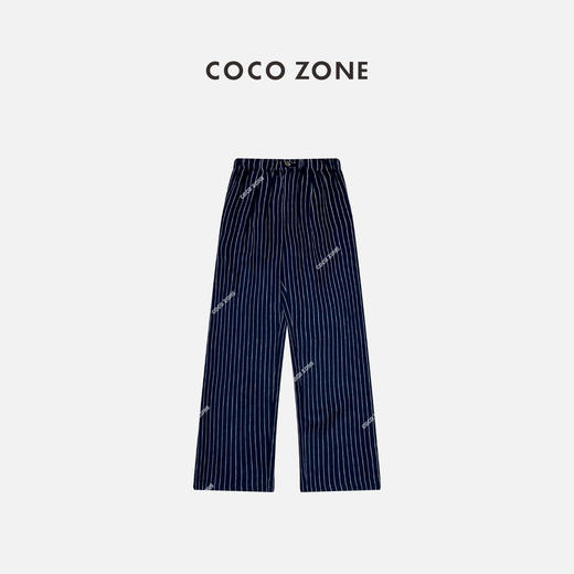COCO ZONE 复古竖条纹直筒垂感休闲裤百搭阔腿长裤CC2B0446 商品图0