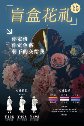 【手打鲜花盲盒] 可备注色系由花艺师设计搭配(每款花束独一无二，介意者慎拍)