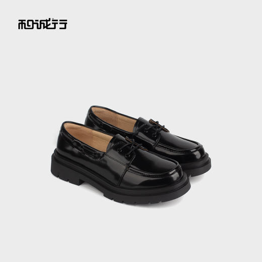 和诚行 2024秋冬新款真皮舒适复古小皮鞋女JK单鞋乐福鞋0810251 商品图4