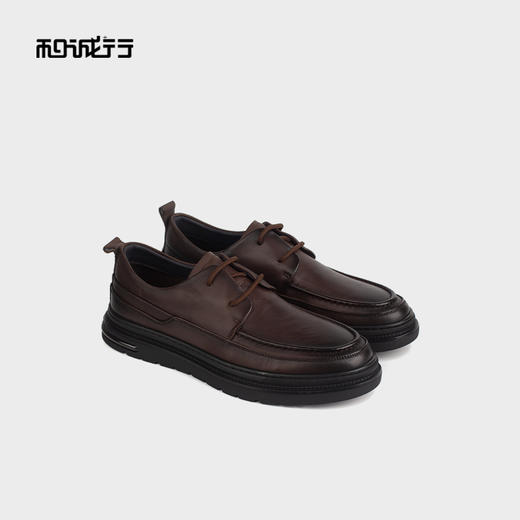 和诚行 2024秋冬新款真皮透气厚底系带皮鞋男商务休闲皮鞋1050129 商品图4