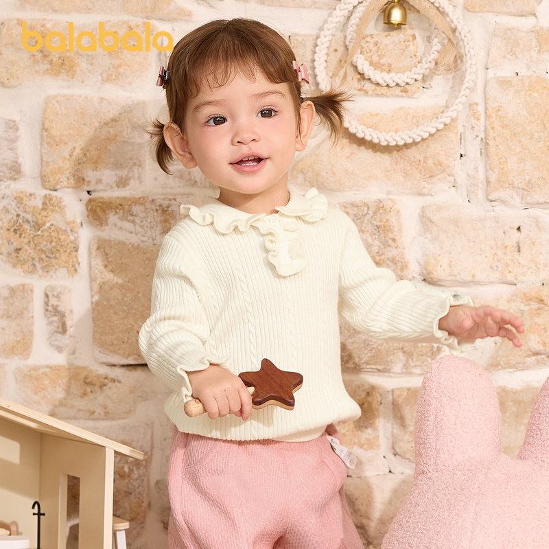 巴拉巴拉婴儿毛衣儿童冬季线衫新款男女童毛衫宝宝针织衫甜美