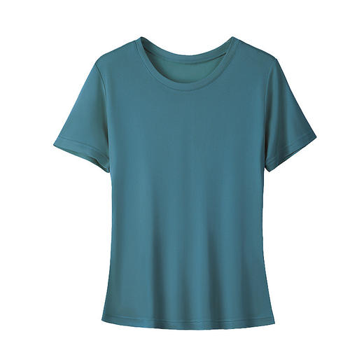 TG-TG03S310夏季真丝圆领T恤女基础宽松纯色百搭桑蚕丝短袖打底衫不透肉 商品图4