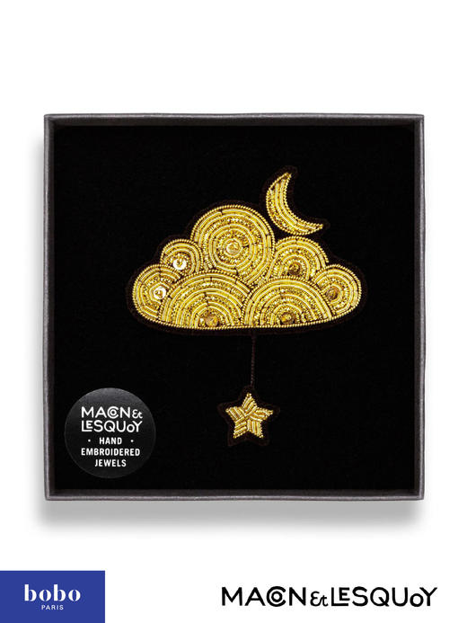 Macon&Lesquoy 金色星云 自然系列 上新法国原创设计M&L刺绣手工饰品胸针 商品图1