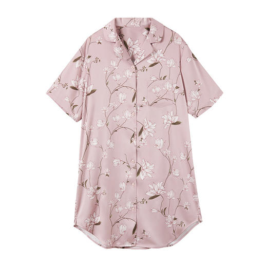 TG-TG03S303缎面性感睡衣女薄款丝绸印花睡裙袍春夏长款家居服休闲 商品图4