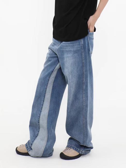 LIVINGTOWN/LT微喇复古拼接牛仔裤 商品图3