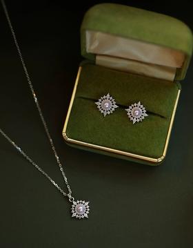 7DAYS芒星珍珠套装耳钉项链