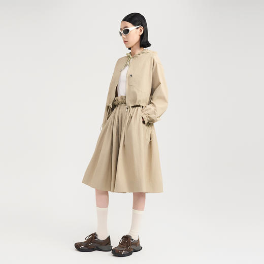 [捡漏价]lost in echo2024秋季新款户外连帽短外套双层假两件抽绳半裙套装 商品图3