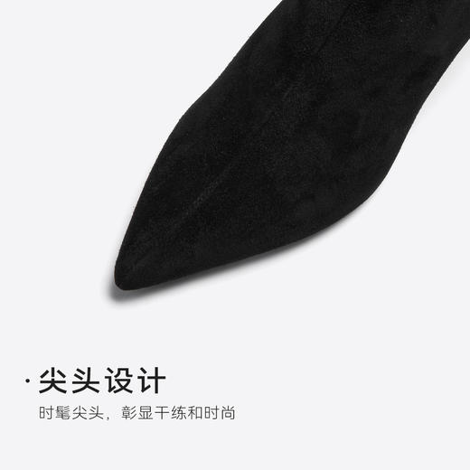 星期六质感绒面尖头V口显瘦细高跟SSC4116092 商品图6