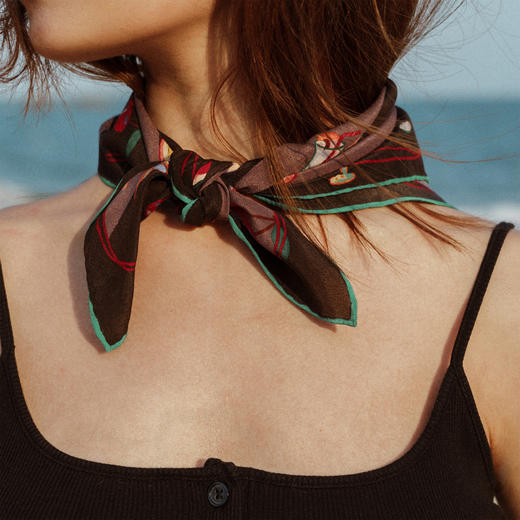 双成记 海岛派对真丝双绉小方巾 商品图2