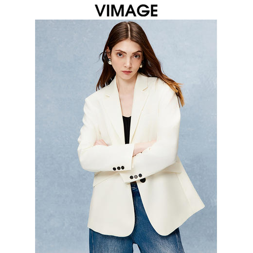 VIMAGE纬漫纪秋季新款时尚简约高级通勤西装外套V2203803 商品图5