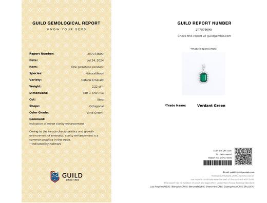 2.22ct 祖母绿吊坠 商品图5