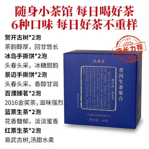 德丰昌【普洱生茶集合】6款12泡 共60克 商品图1