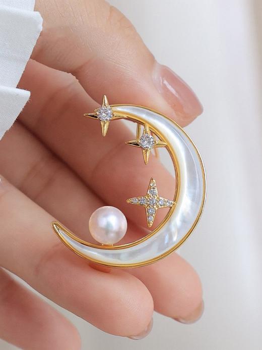 7DAYS星辰月亮珍珠母贝胸针 商品图1