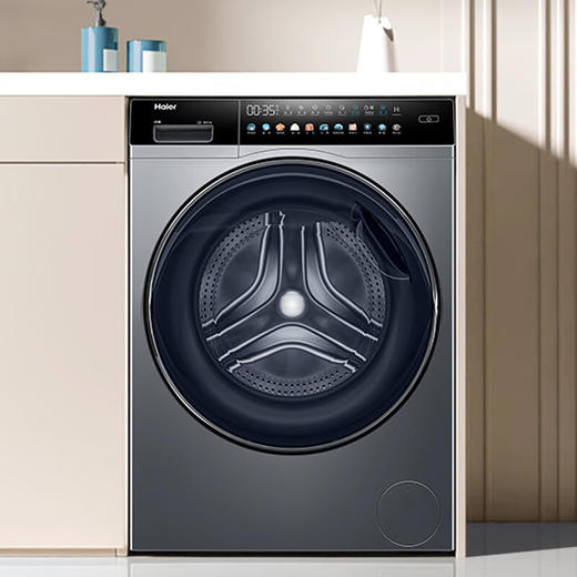 海尔10公斤超薄洗衣机 精华洗2.0 525大筒径 智能投放 超声波空气洗 XQG100-HBD14166PROL 商品图0