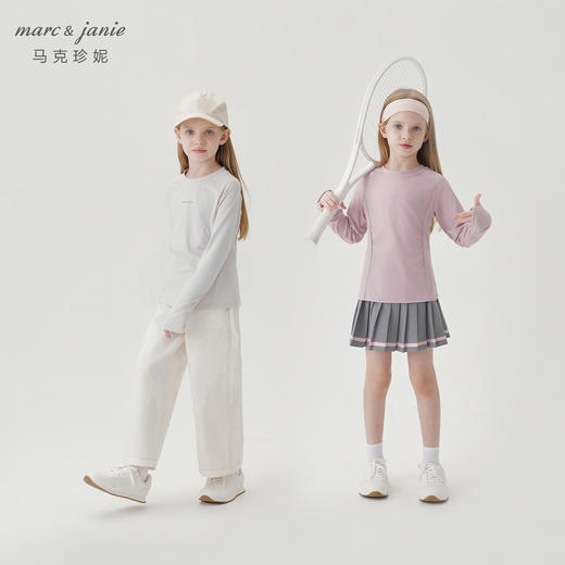 [商场同款]马克珍妮女童运动弹力抽皱长袖T恤儿童上衣秋装241123 商品图1