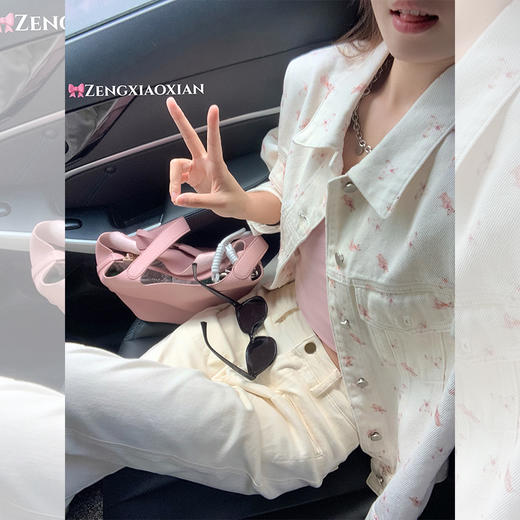 <曾小咸推荐>【甜美氛围】白色小熊印花牛仔外套 商品图3