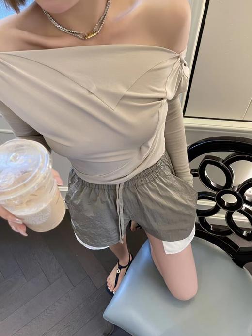 清仓捡漏  LINCHAOZHANG私服定制系列燕麦奶茶 LB240135 上衣LK240313 短裤 商品图5