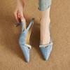【预售5天】新款绝美法式后空包头凉鞋，尖头气质细跟高跟鞋珍珠YS&YSD0132 商品缩略图2
