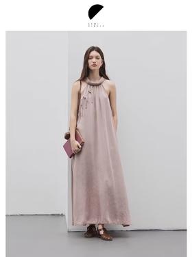 半圆/D24202256/新中式挂脖连衣裙