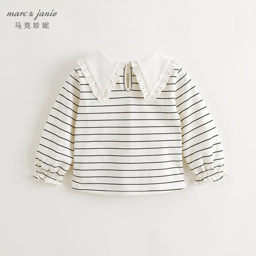 马克珍妮女童甜美娃娃领长袖T恤儿童打底衫2024年秋装新款241181 商品图2
