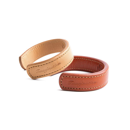 马登女装 复古植鞣真皮手镯皮环高桥老花开口半镯手环配饰品情侣 商品图4