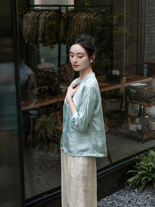 盛唐婧 |真丝宋锦宝相花对襟上衣 商品图5