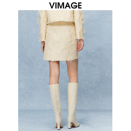 VIMAGE纬漫纪经典复古小香风显瘦包臀短裙半身裙秋季新款V2206805 商品图4